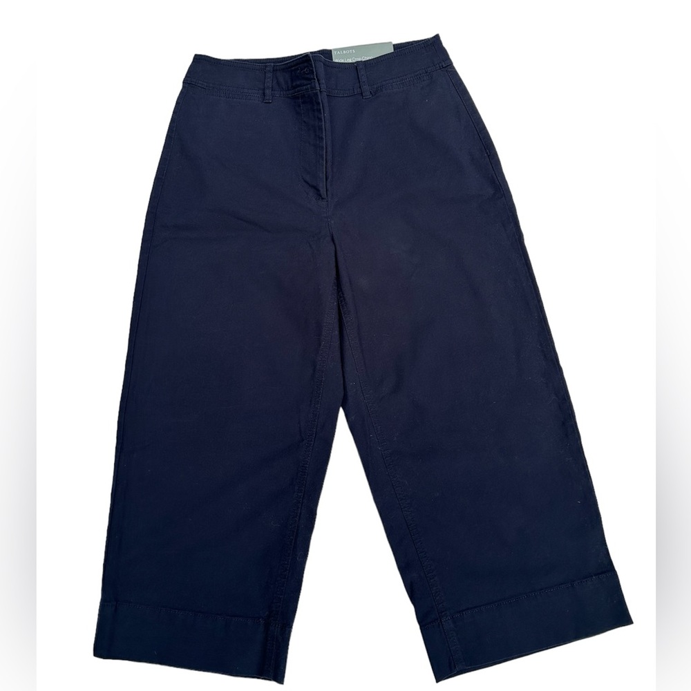 TABLOTS Navy Wide Leg Crop Chino Pants